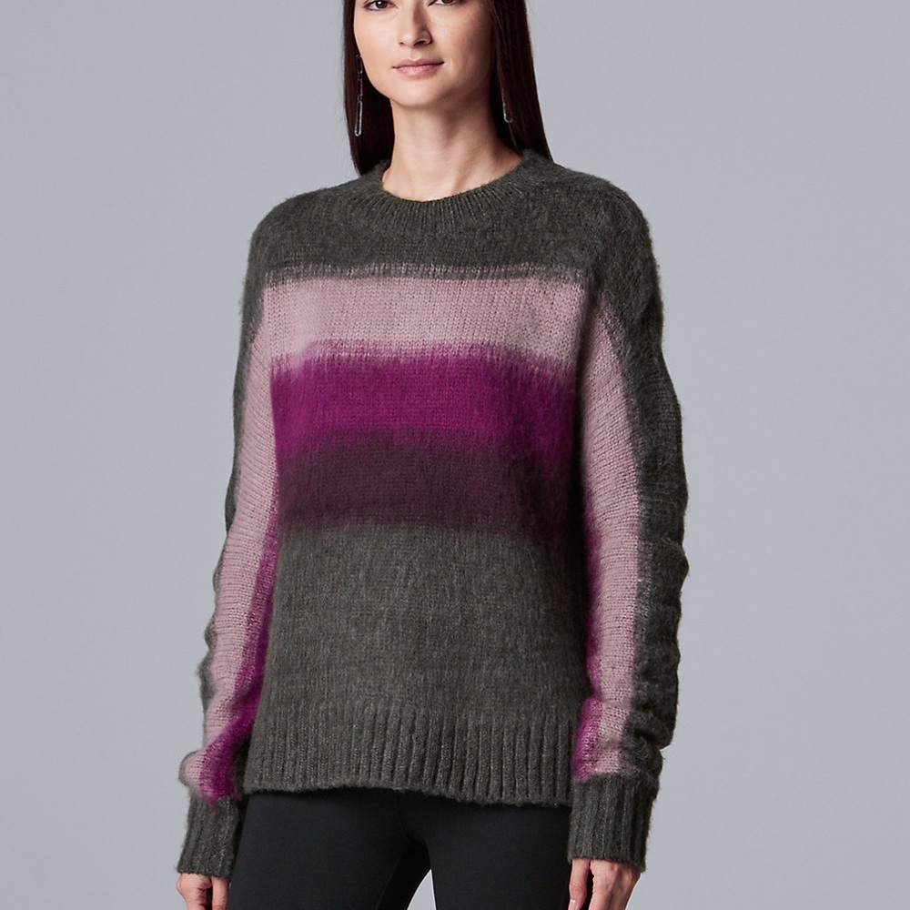 NWT Petite Vera Wang Ombré Stripe Sweater Sz XSP